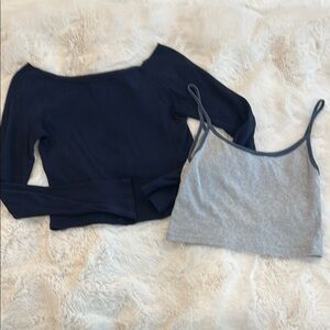 Brandy Melville bundle Blue Long Sleeve Fitted Top and tank